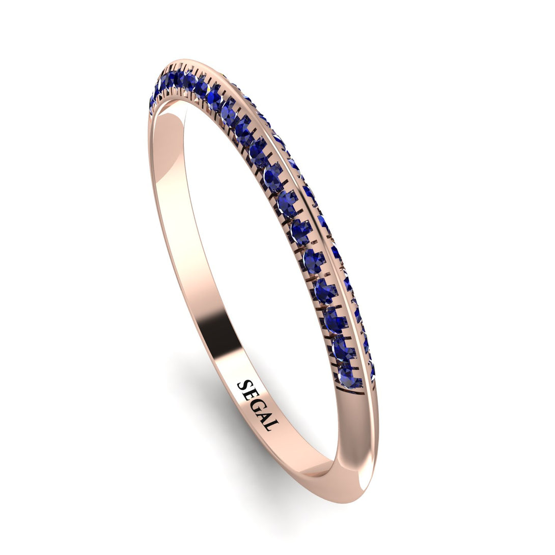 Hidden Sapphire Wedding Band - Anastasia No. 14