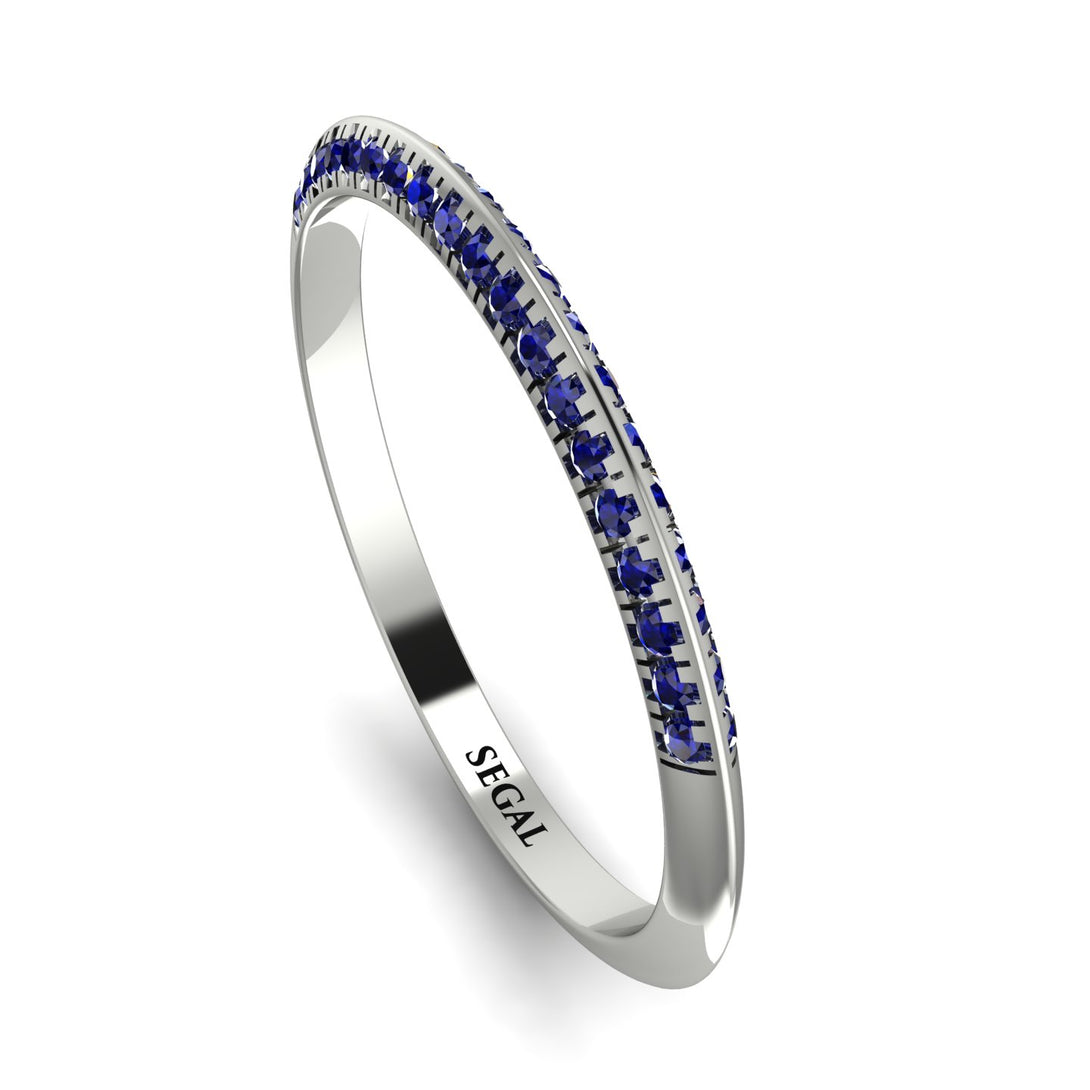 Hidden Sapphire Wedding Band - Anastasia No. 15