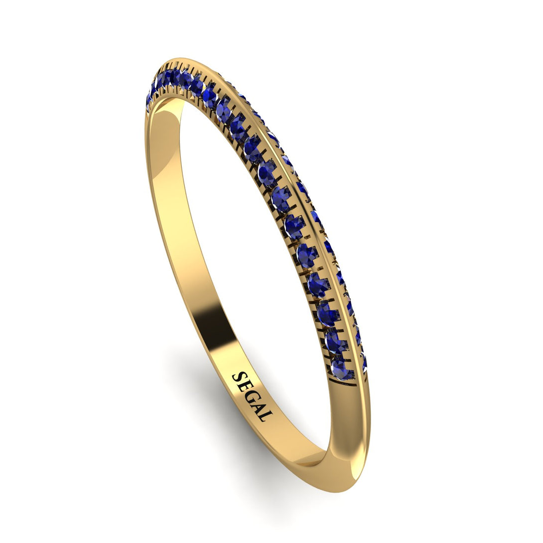 Hidden Sapphire Wedding Band - Anastasia No. 13