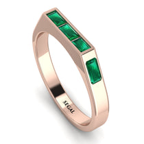 Emerald Cut Thin Emerald Signature Ring - Sara No. 20 image 1