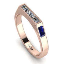 Emerald Cut Thin Diamond Signature Ring - Sara No. 62 image 1