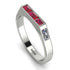 Emerald Cut Thin Ruby Signature Ring - Sara No. 12