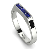 Emerald Cut Thin Sapphire Signature Ring - Sara No. 45 image 1