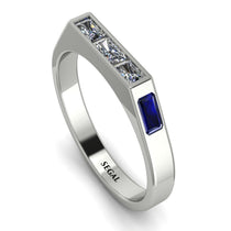 Emerald Cut Thin Diamond Signature Ring - Sara No. 63 image 1