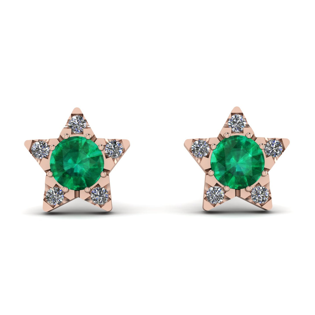 Star Halo Emerald Earrings - Zelda No. 5