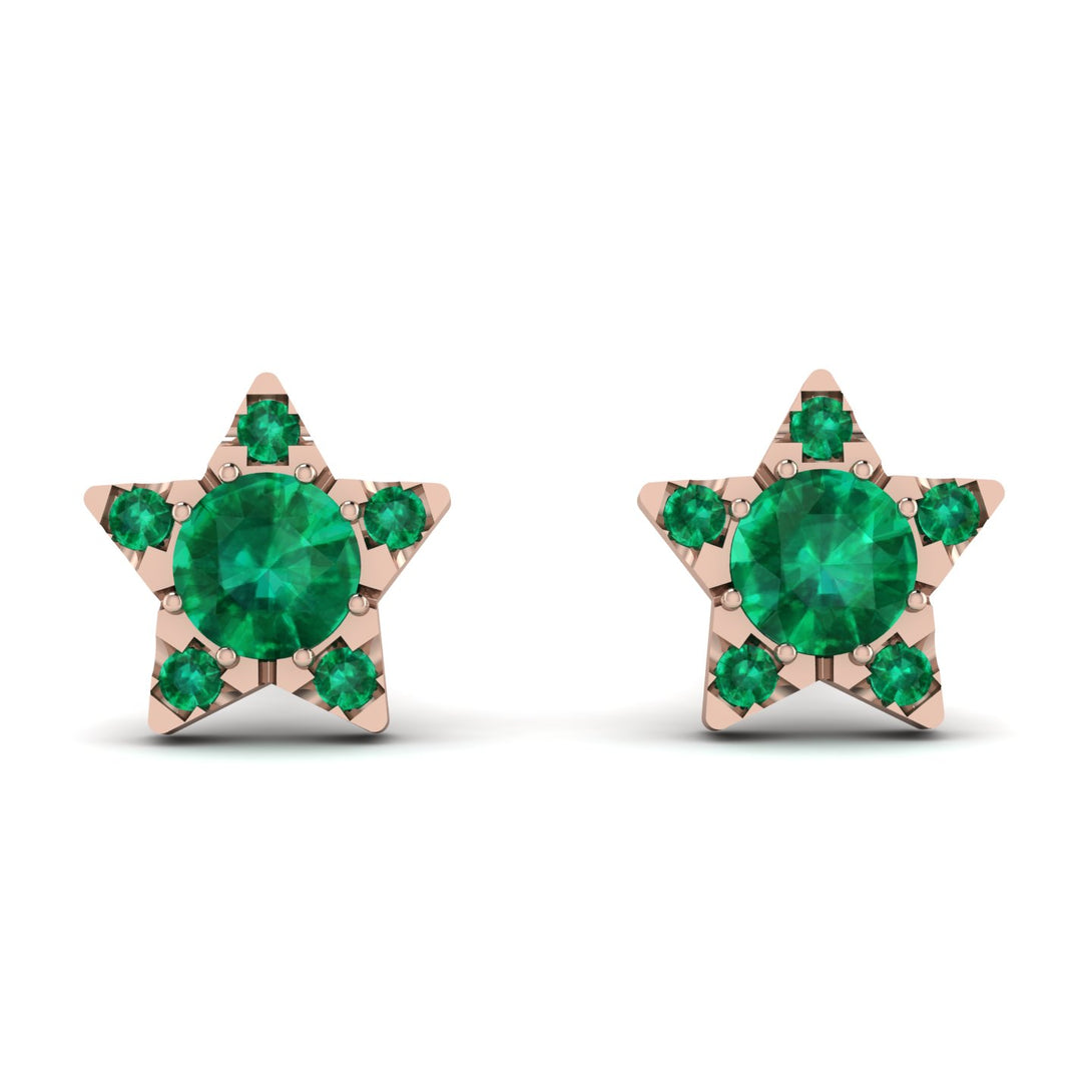 Star Halo Emerald Earrings - Zelda No. 20