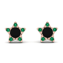 Star Halo Black Diamond Earrings - Zelda No. 23 image 1