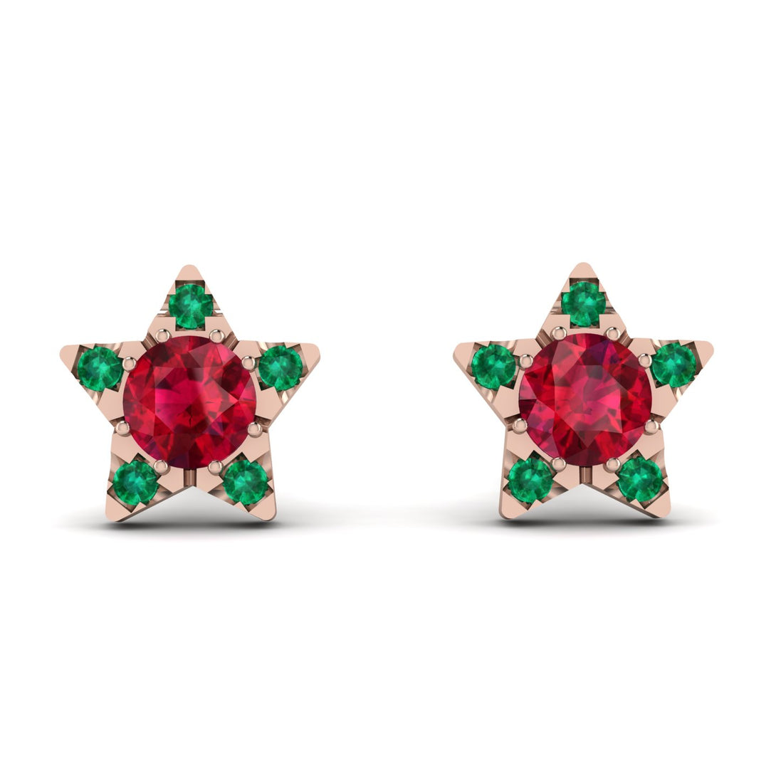 Star Halo Ruby Earrings - Zelda No. 26