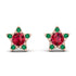 Star Halo Ruby Earrings - Zelda No. 26