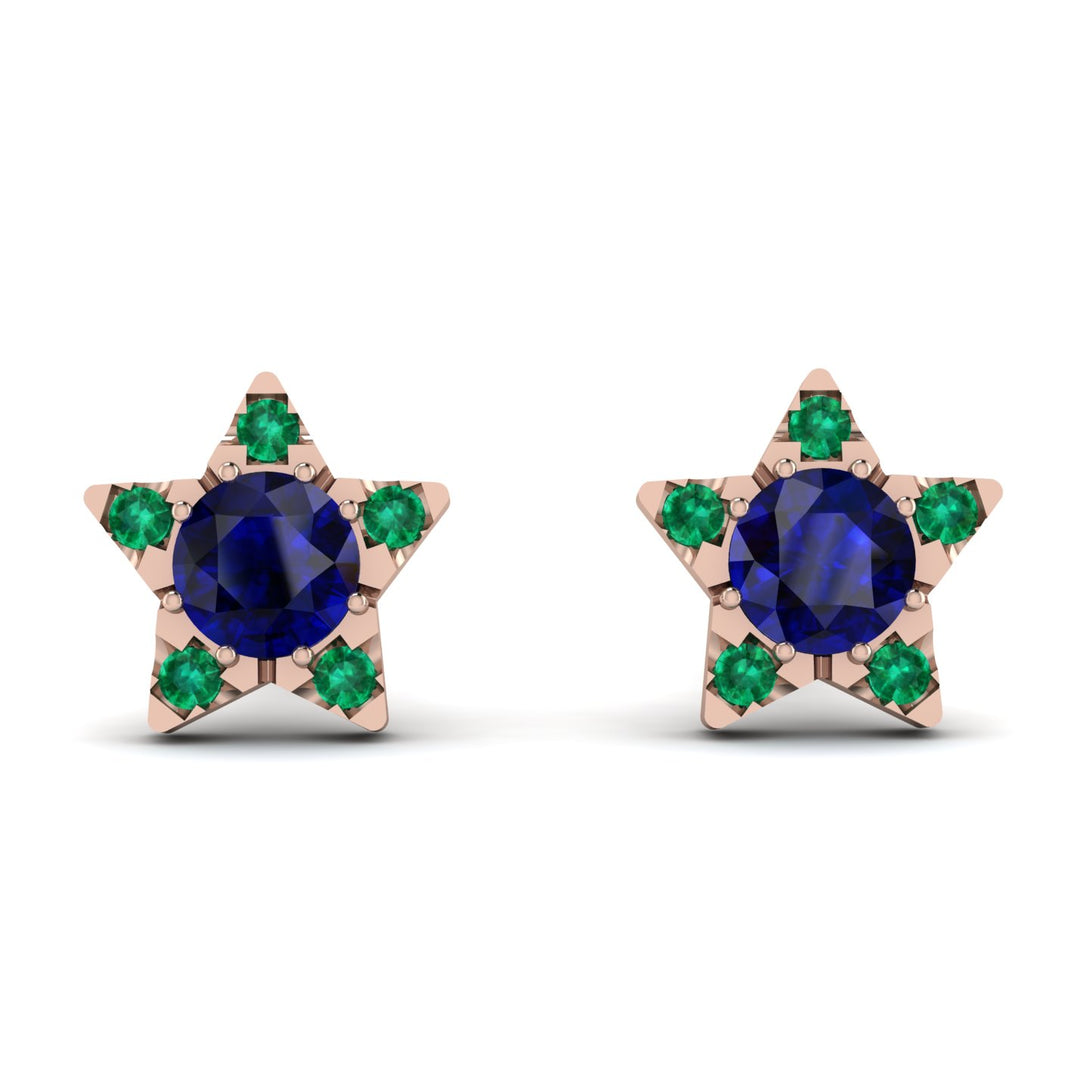 Star Halo Sapphire Earrings - Zelda No. 29