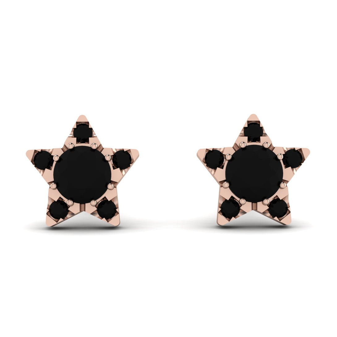 Star Halo Black Diamond Earrings - Zelda No. 38