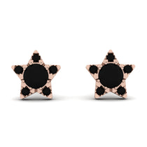 Star Halo Black Diamond Earrings - Zelda No. 38 image 1