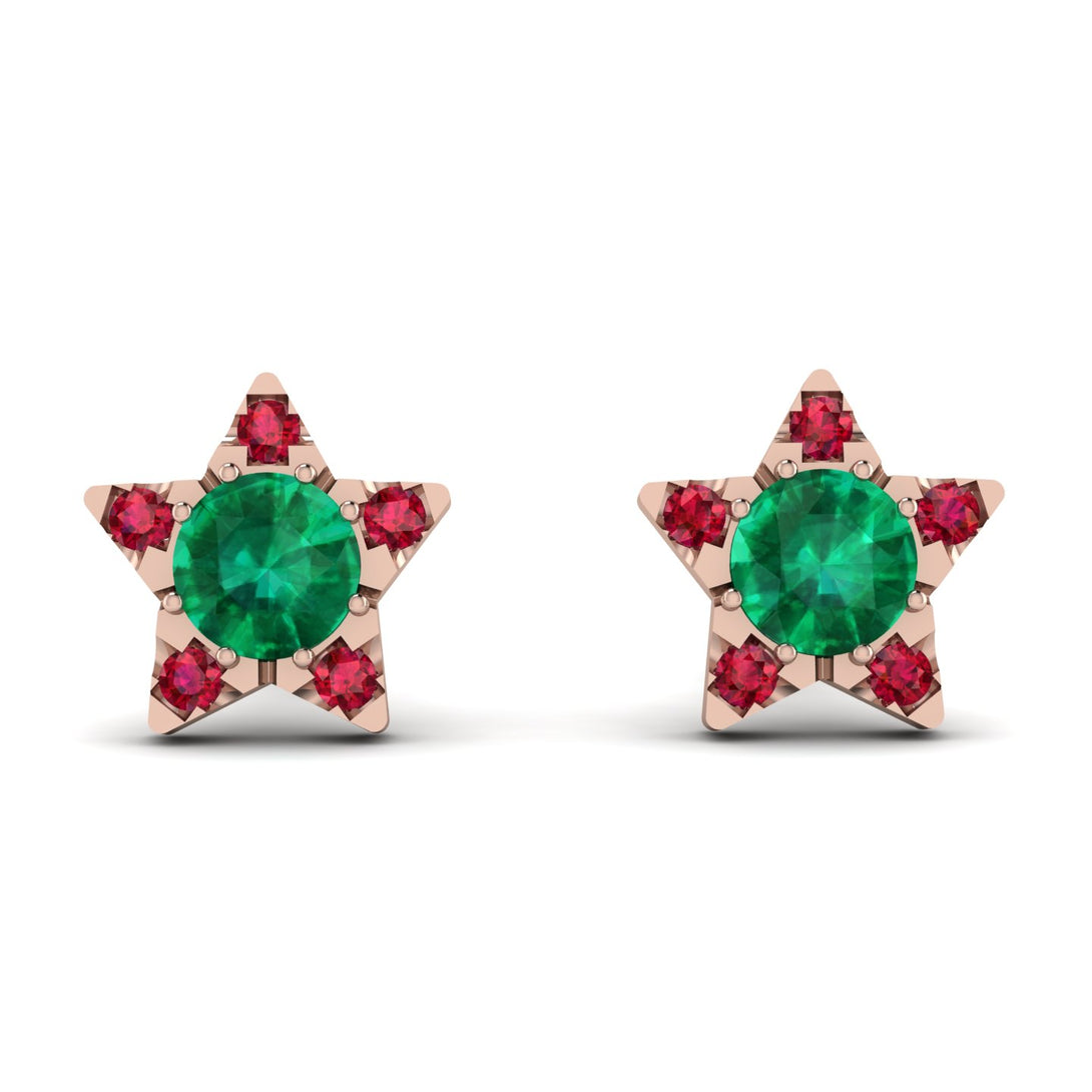 Star Halo Emerald Earrings - Zelda No. 50