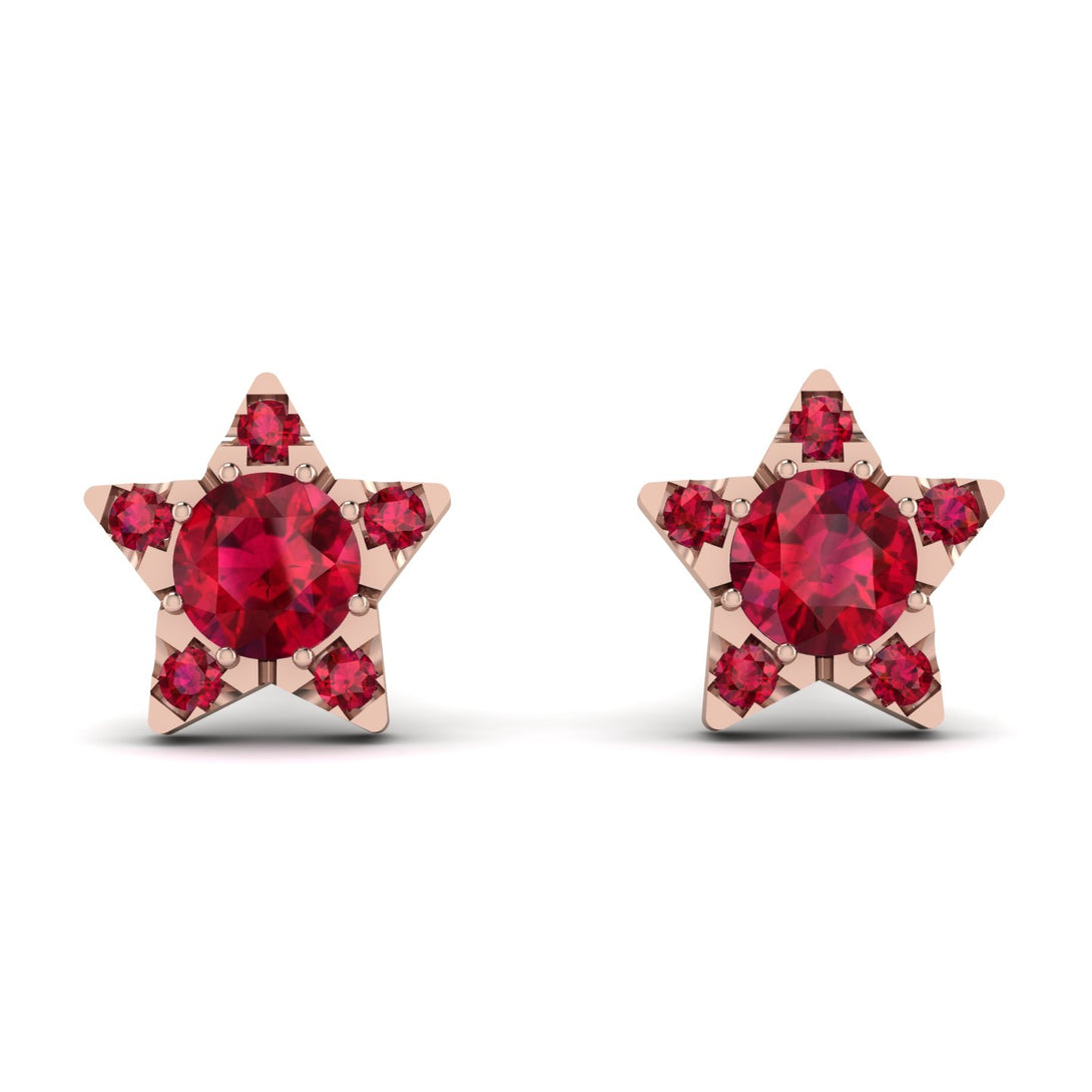 Star Halo Ruby Earrings - Zelda No. 56