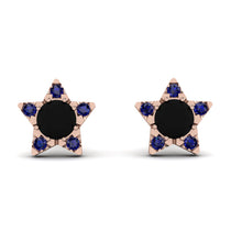 Star Halo Black Diamond Earrings - Zelda No. 68 image 1