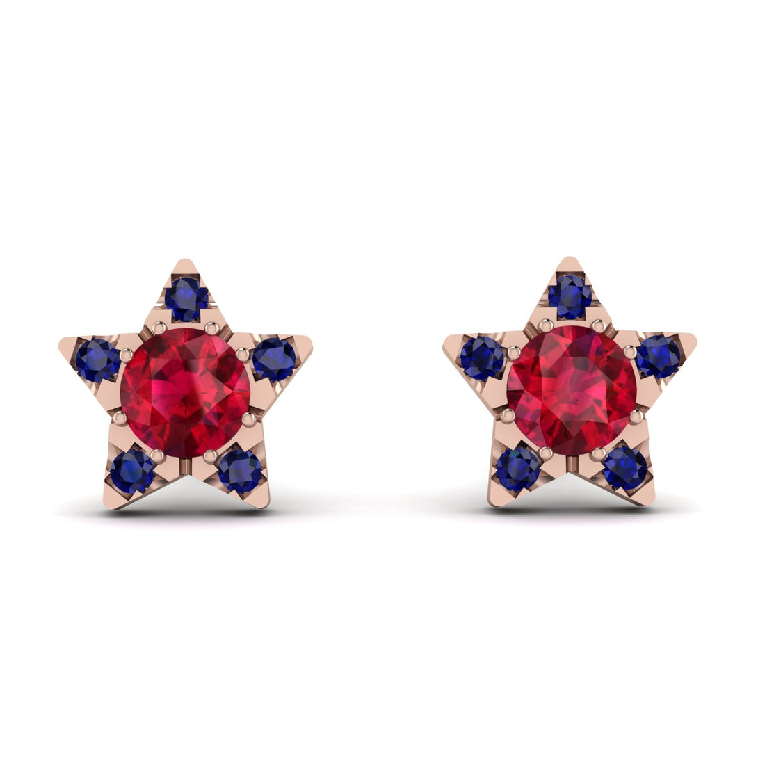 Star Halo Ruby Earrings - Zelda No. 71