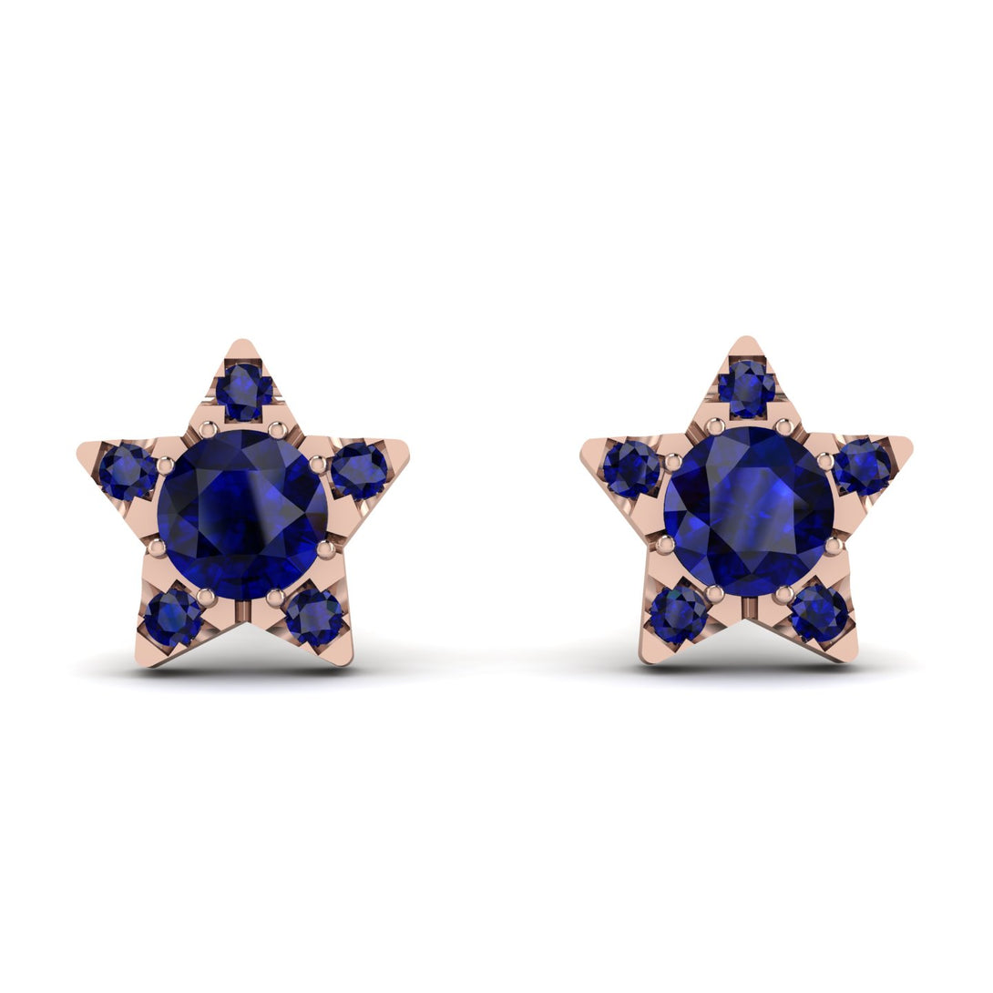 Star Halo Sapphire Earrings - Zelda No. 74