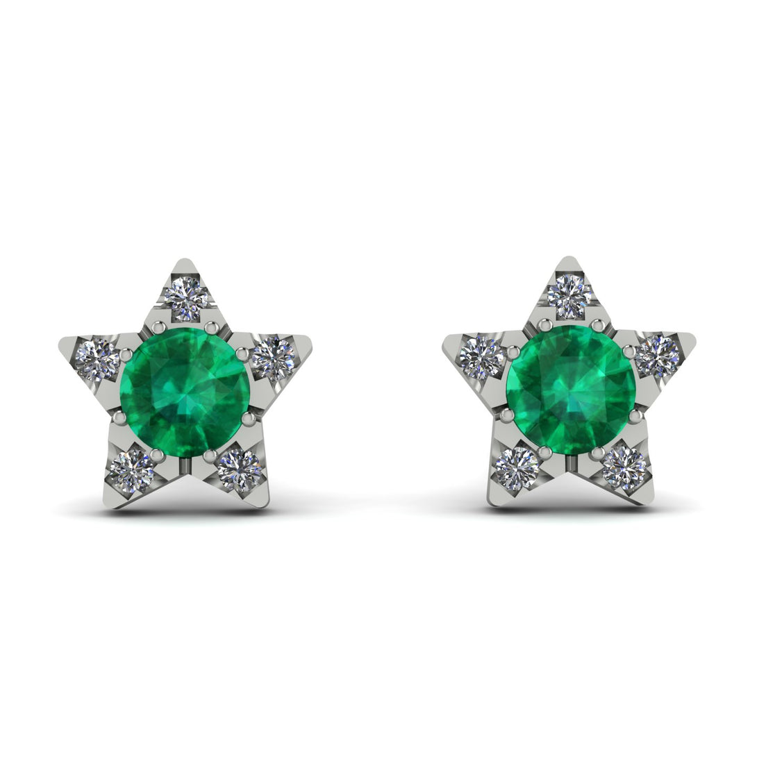 Star Halo Emerald Earrings - Zelda No. 6