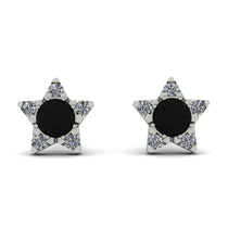 Star Halo Black Diamond Earrings - Zelda No. 9 image 1