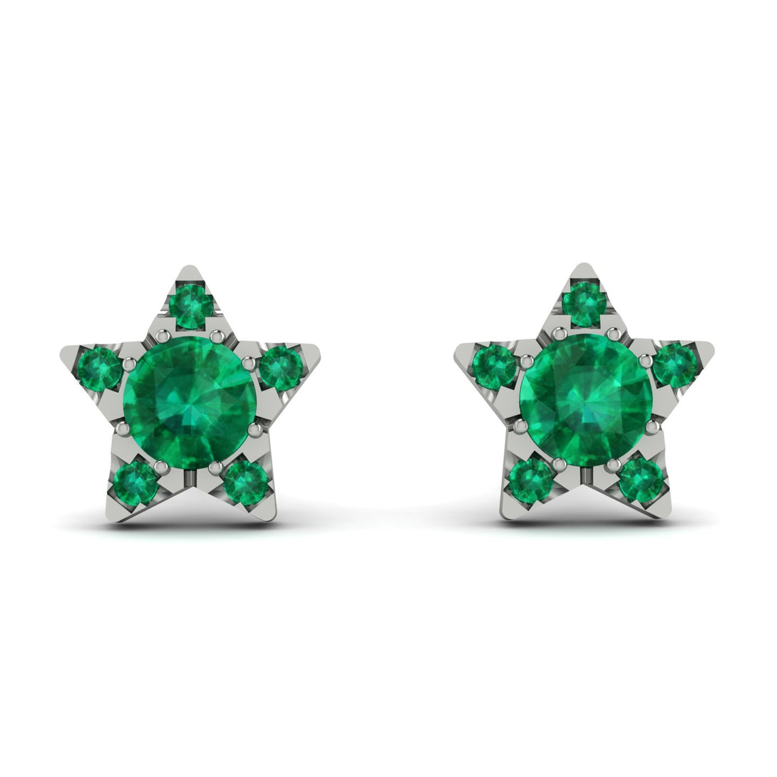 Star Halo Emerald Earrings - Zelda No. 21