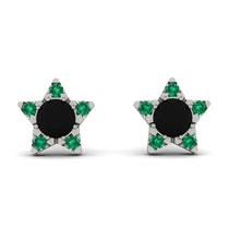Star Halo Black Diamond Earrings - Zelda No. 24 image 1