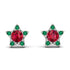 Star Halo Ruby Earrings - Zelda No. 27