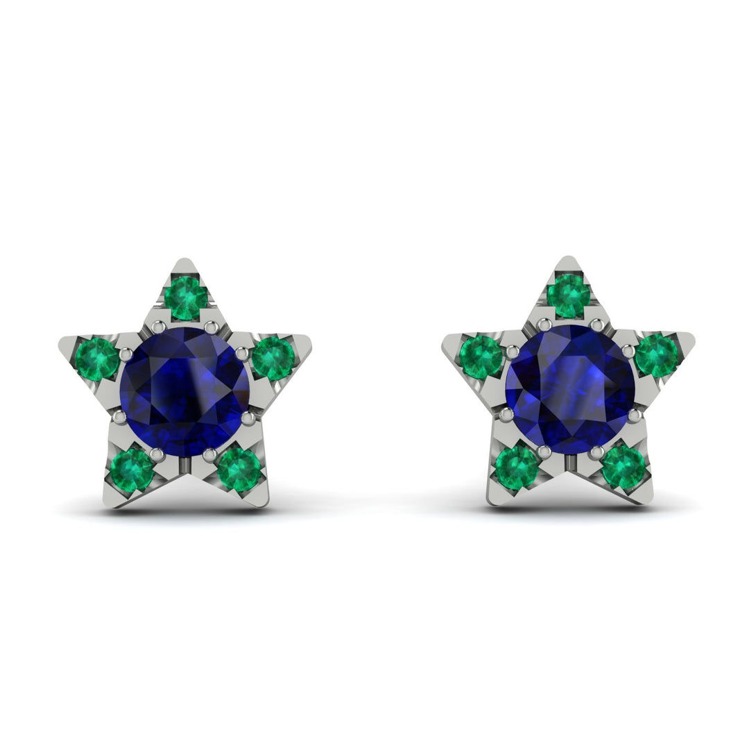 Star Halo Sapphire Earrings - Zelda No. 30