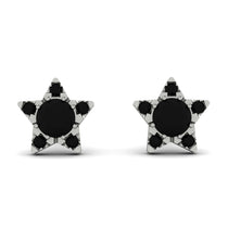 Star Halo Black Diamond Earrings - Zelda No. 39 image 1