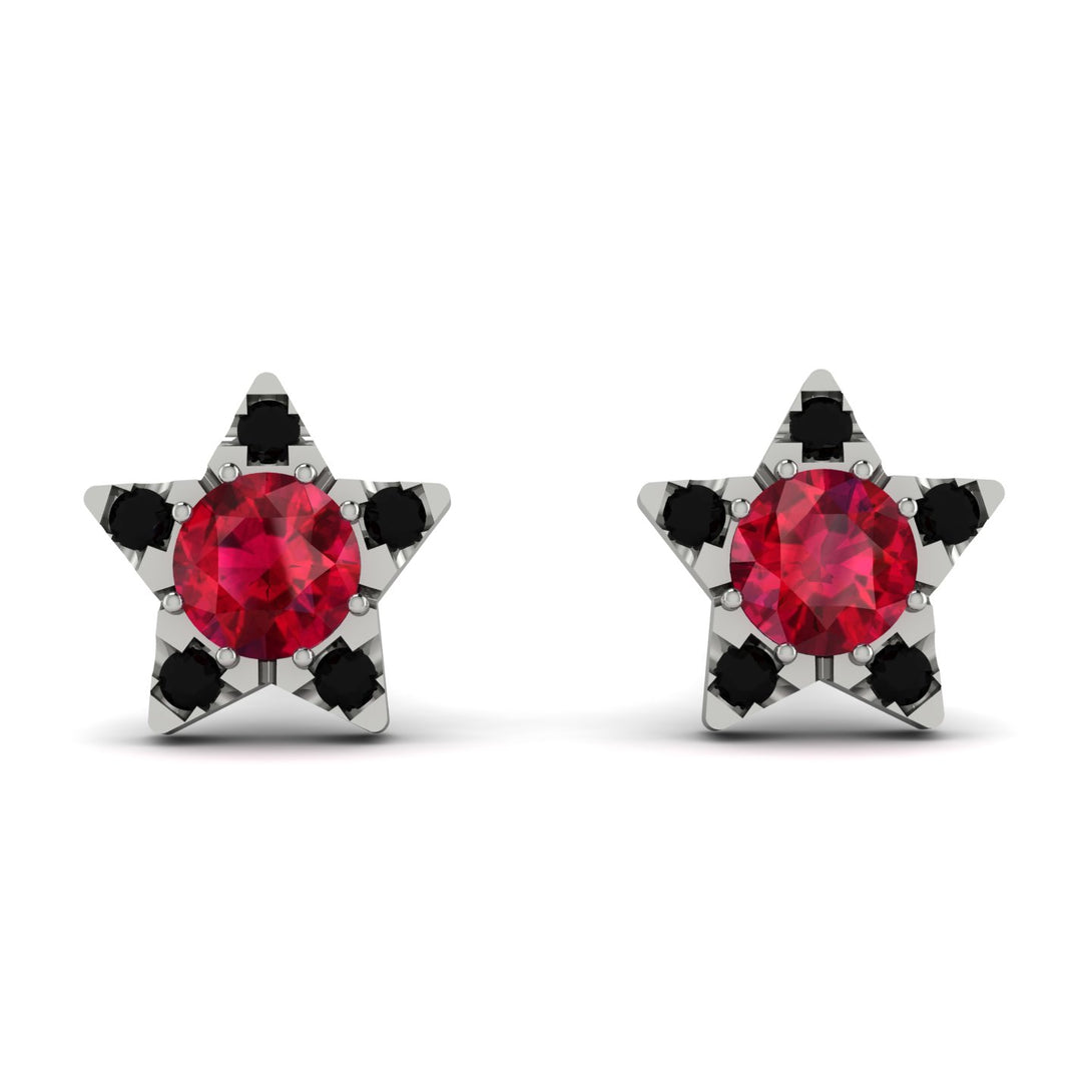 Star Halo Ruby Earrings - Zelda No. 42