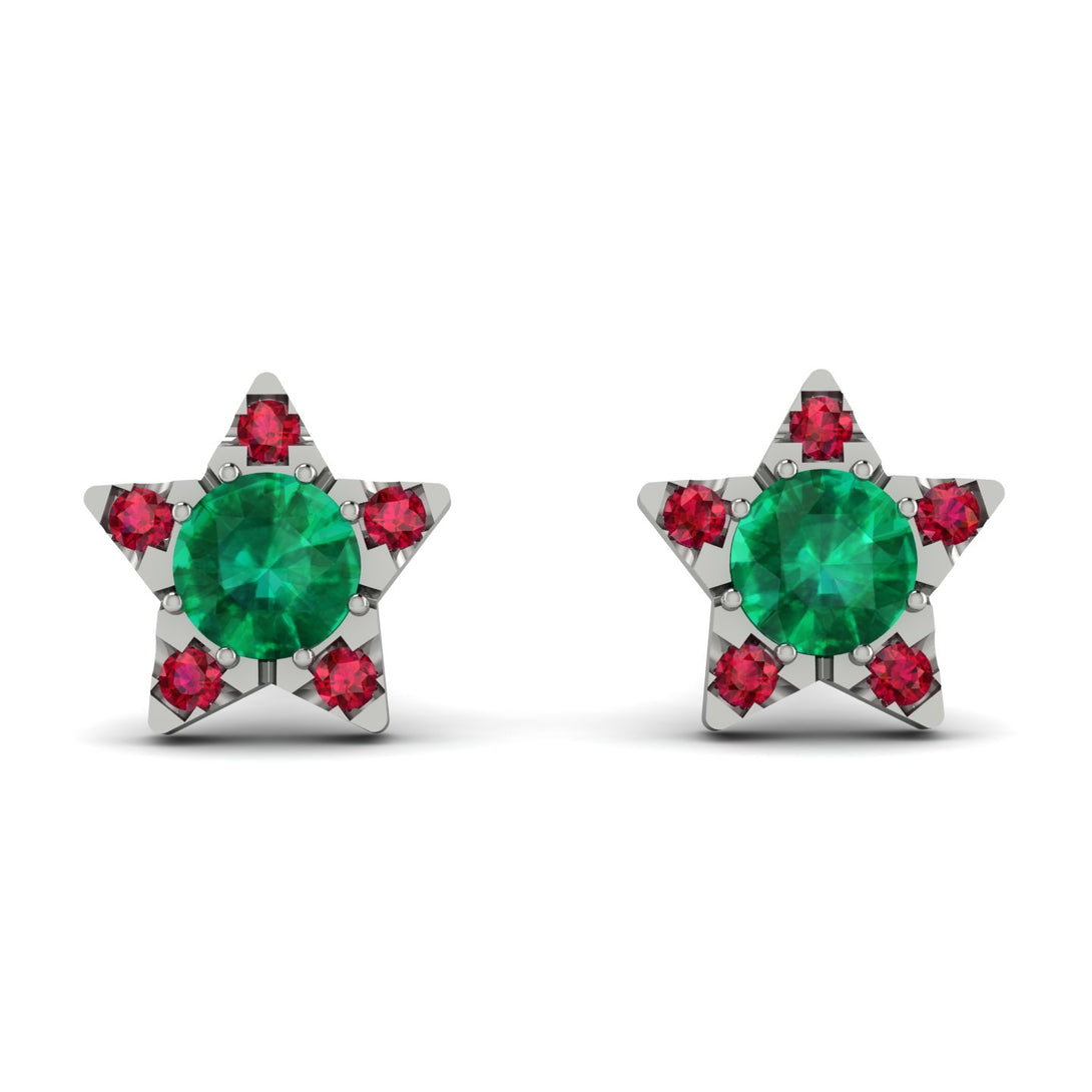 Star Halo Emerald Earrings - Zelda No. 51