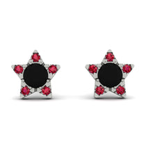 Star Halo Black Diamond Earrings - Zelda No. 54 image 1