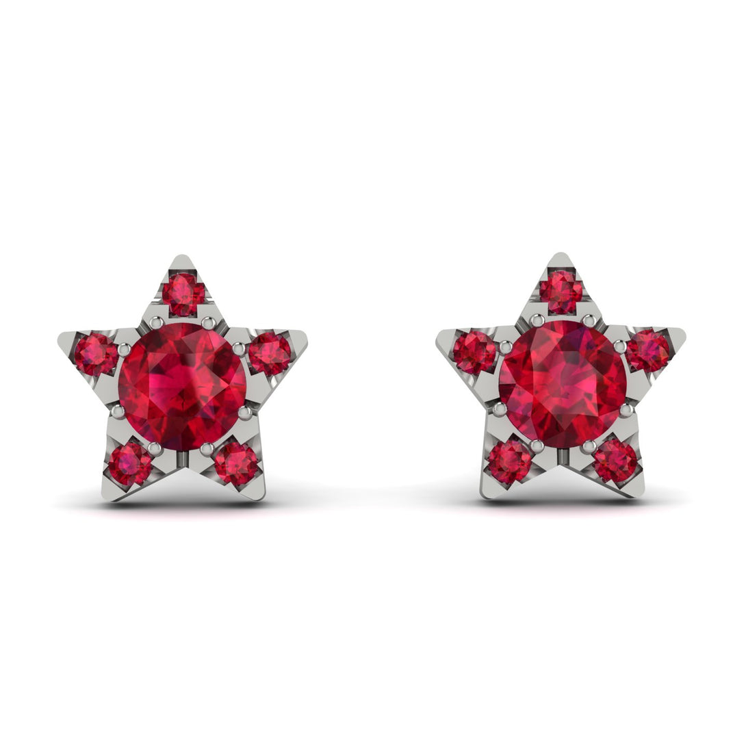 Star Halo Ruby Earrings - Zelda No. 57