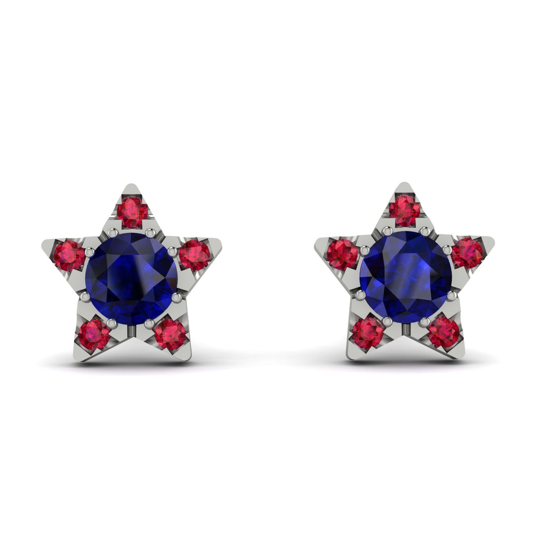 Star Halo Sapphire Earrings - Zelda No. 60