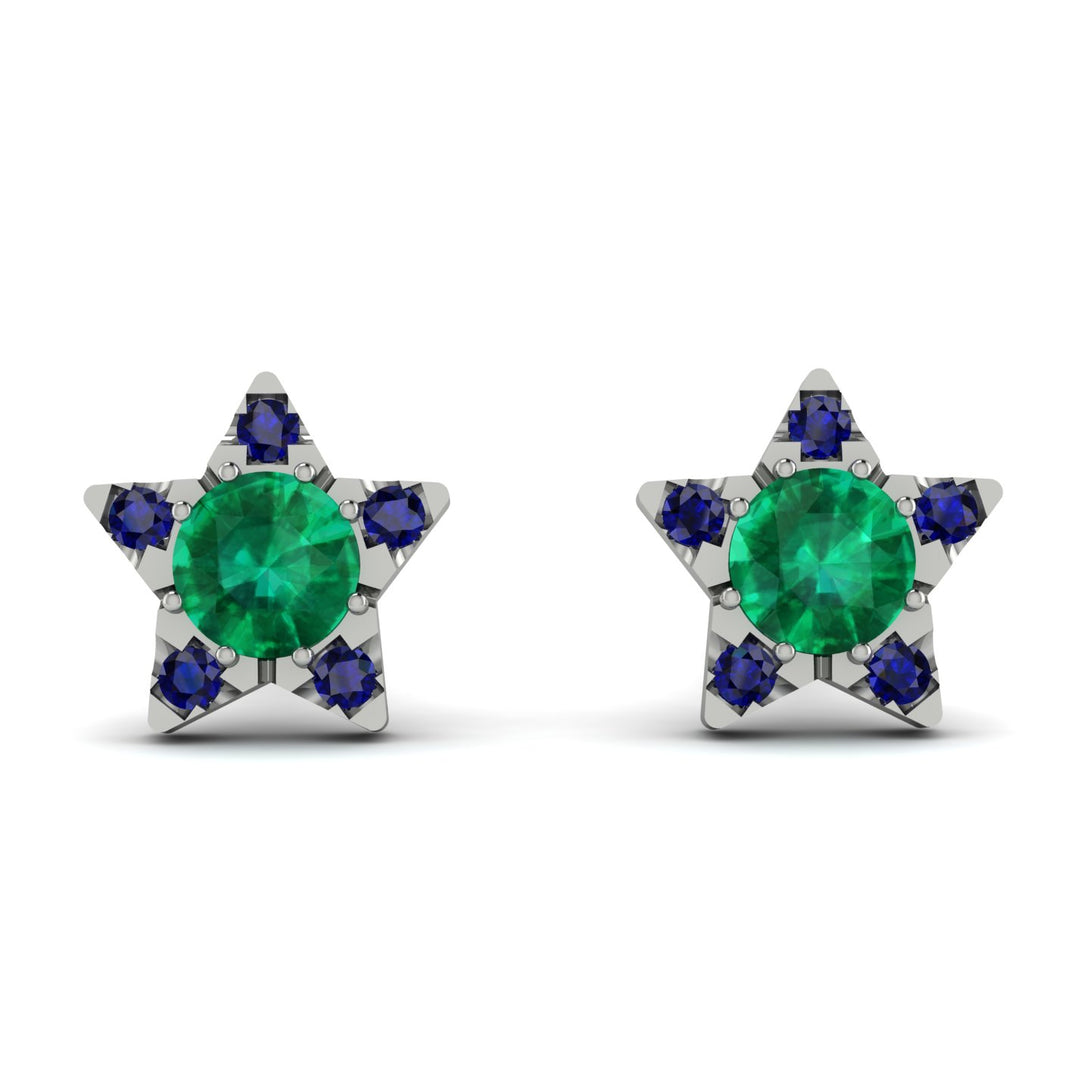 Star Halo Emerald Earrings - Zelda No. 66