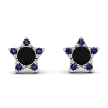 Star Halo Black Diamond Earrings - Zelda No. 69 image 1