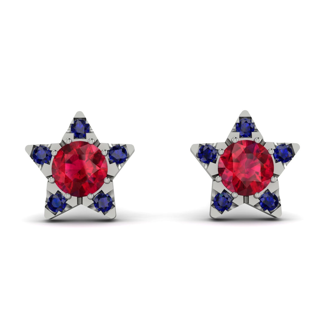 Star Halo Ruby Earrings - Zelda No. 72