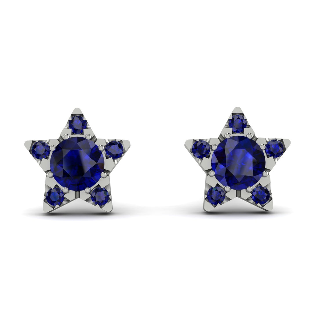 Star Halo Sapphire Earrings - Zelda No. 75
