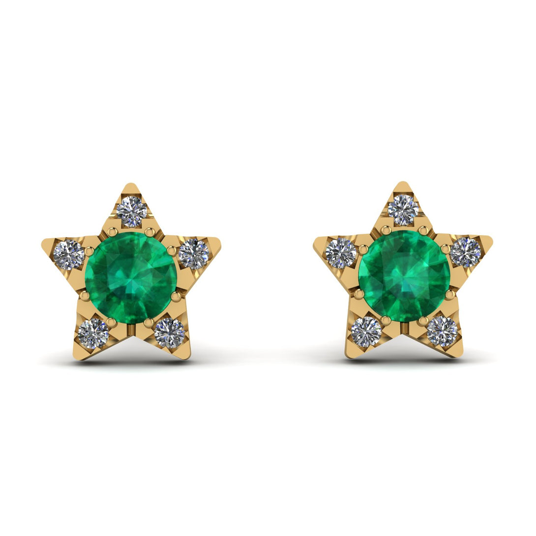 Star Halo Emerald Earrings - Zelda No. 4