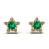Star Halo Emerald Earrings - Zelda No. 4