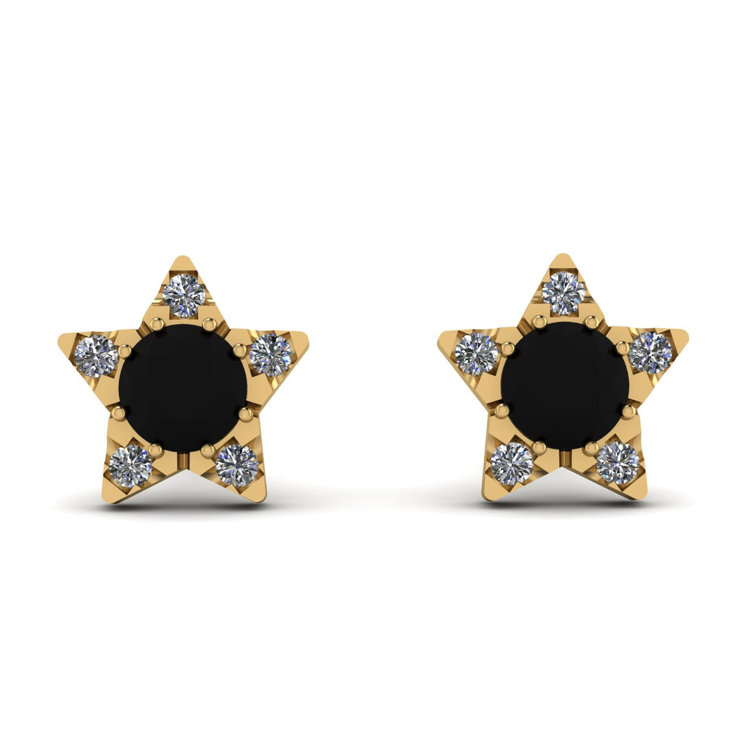 Star Halo Black Diamond Earrings - Zelda No. 7