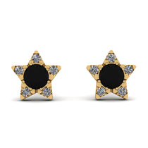 Star Halo Black Diamond Earrings - Zelda No. 7 image 1