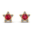 Star Halo Ruby Earrings - Zelda No. 10