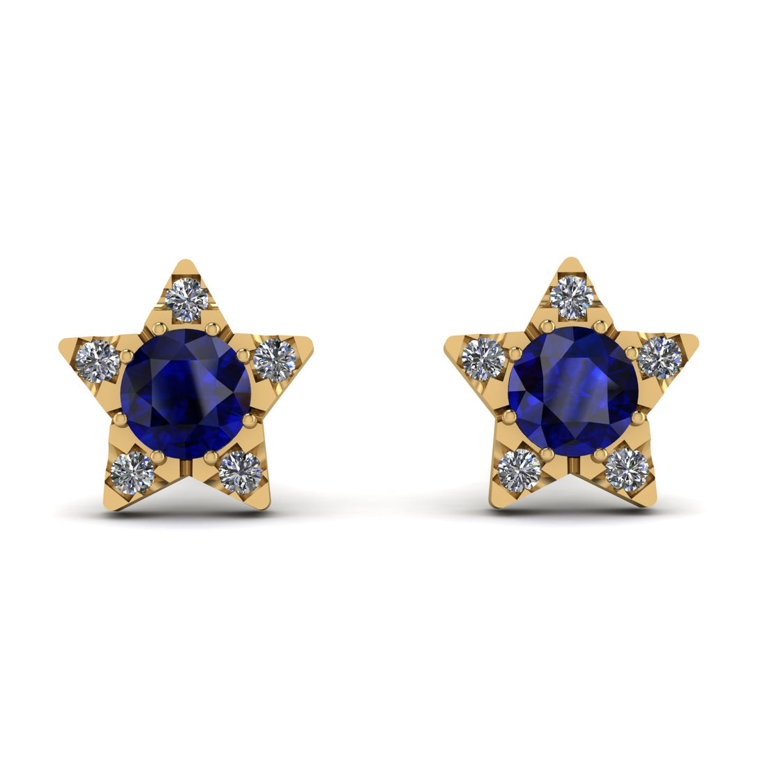 Star Halo Sapphire Earrings - Zelda No. 13