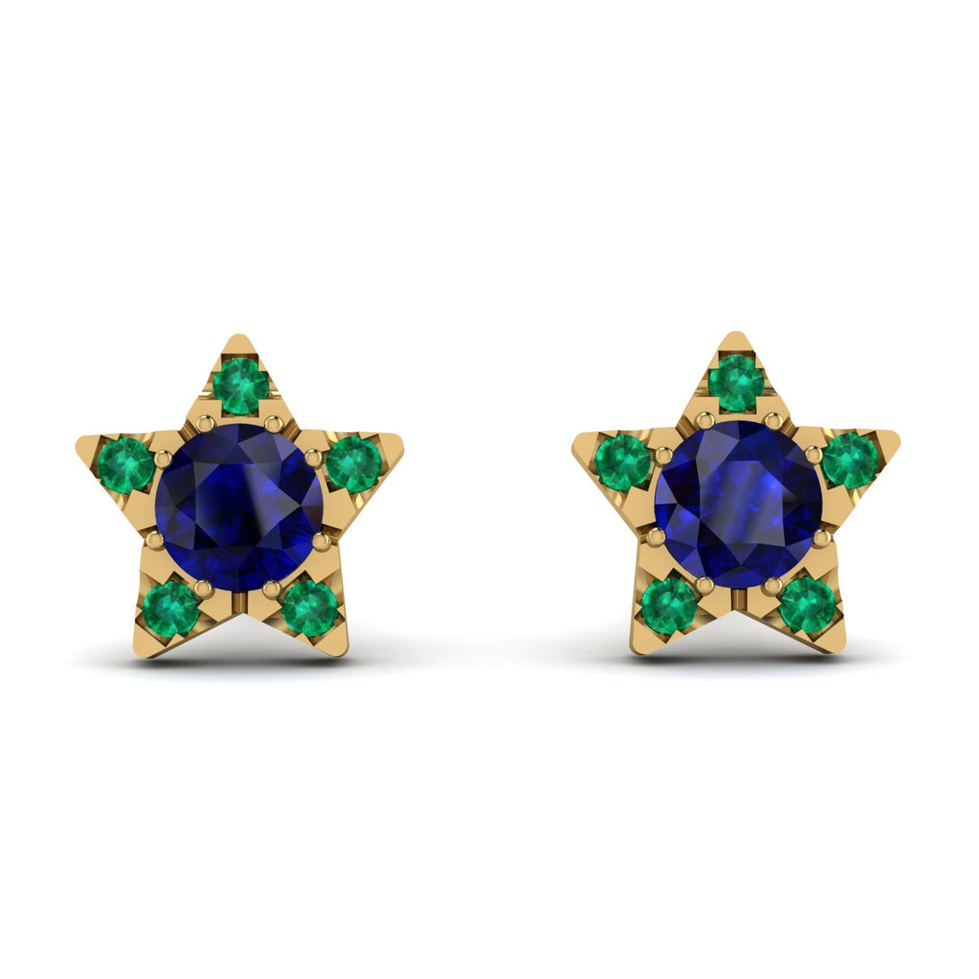 Star Halo Sapphire Earrings - Zelda No. 28