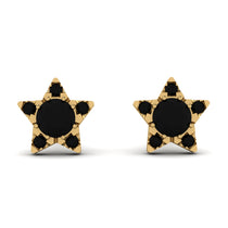 Star Halo Black Diamond Earrings - Zelda No. 37 image 1
