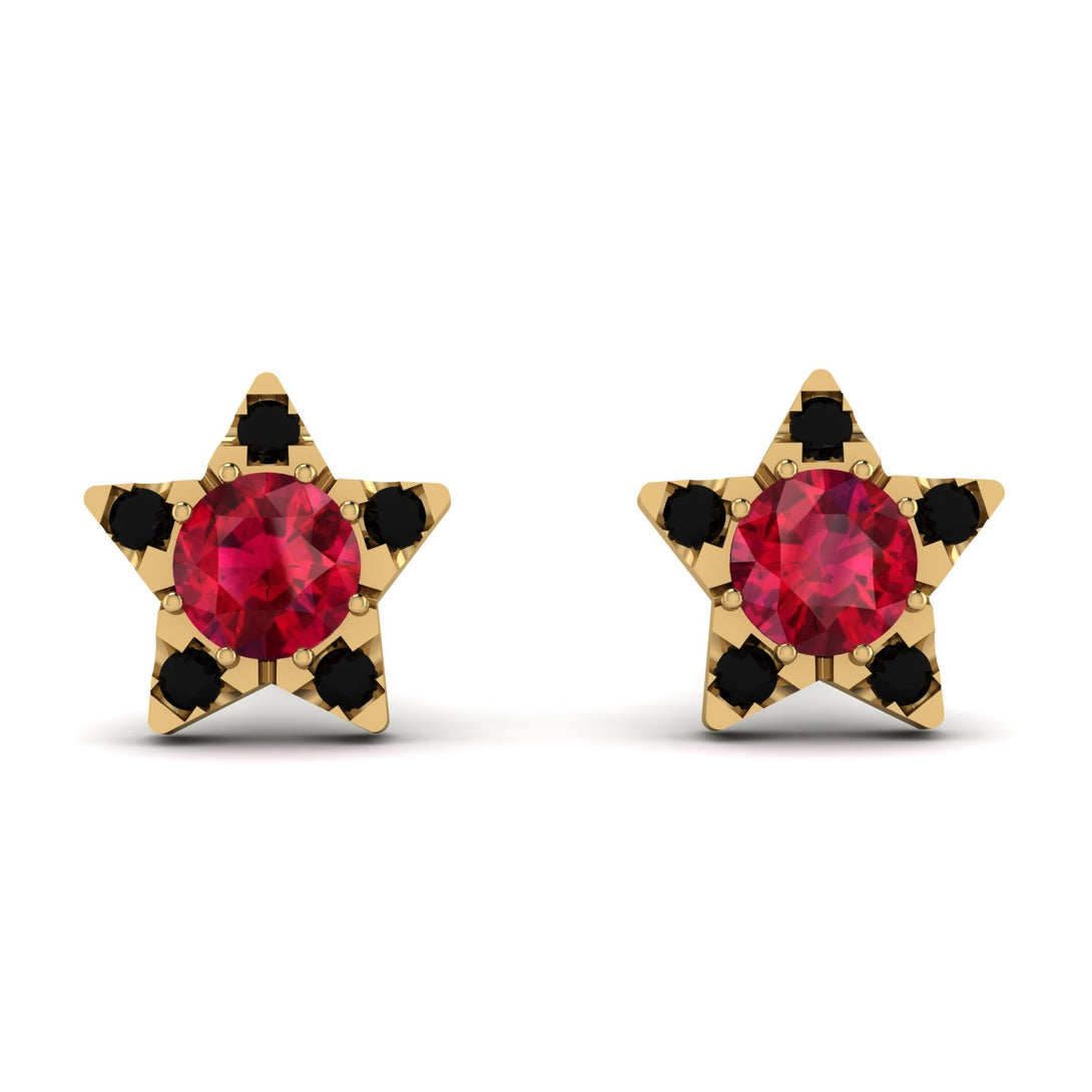 Star Halo Ruby Earrings - Zelda No. 40