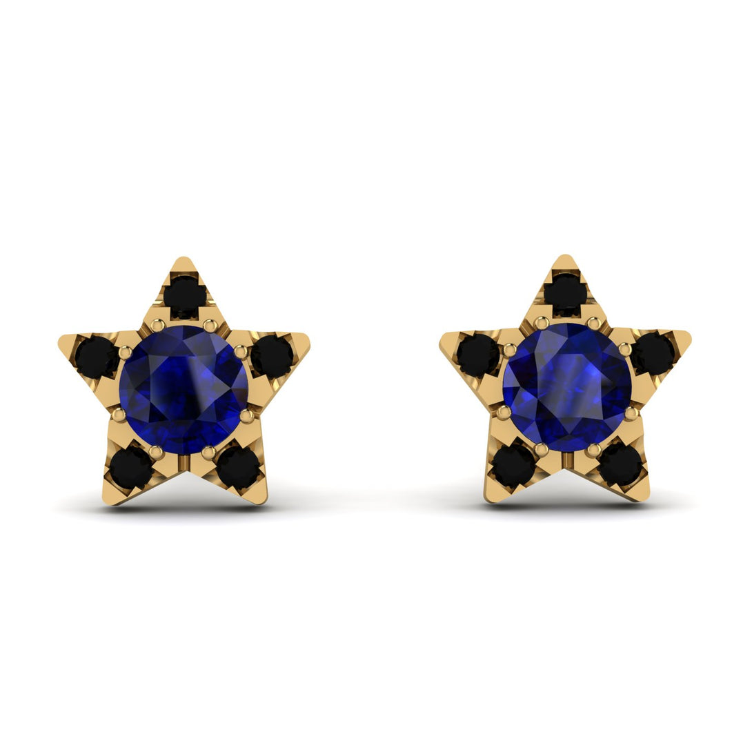 Star Halo Sapphire Earrings - Zelda No. 43