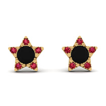 Star Halo Black Diamond Earrings - Zelda No. 52 image 1