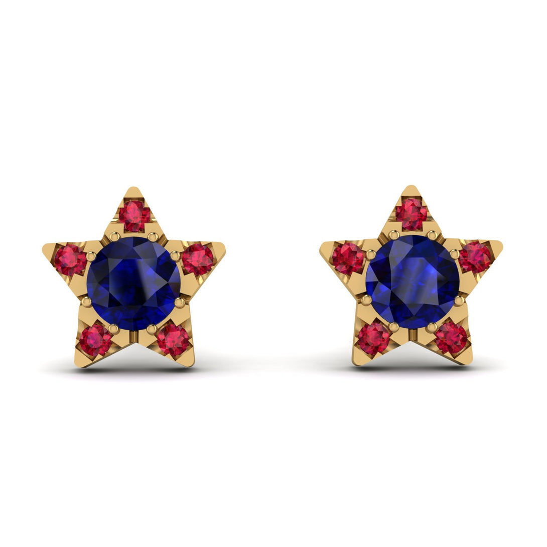 Star Halo Sapphire Earrings - Zelda No. 58