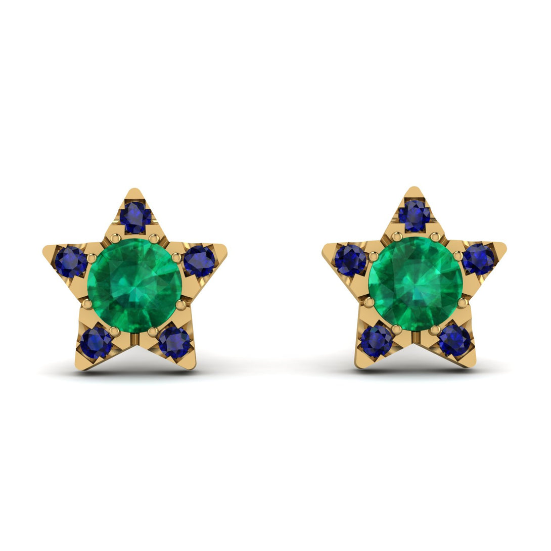 Star Halo Emerald Earrings - Zelda No. 64